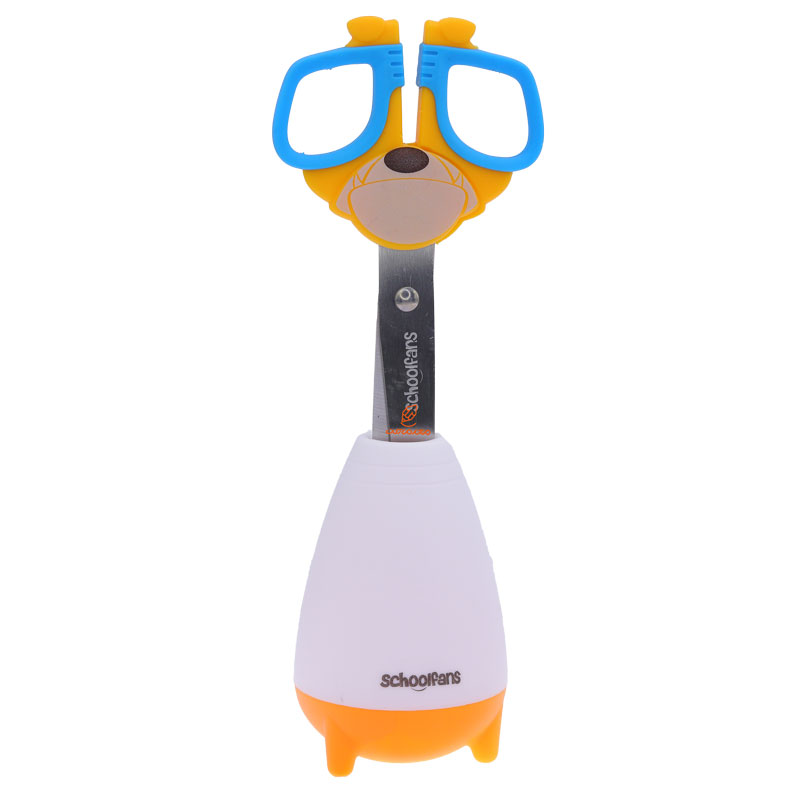 قیچی فانتزی غلاف دار طرح سگ نارنجی 2614 اسکول فنس SCHOOLFANS