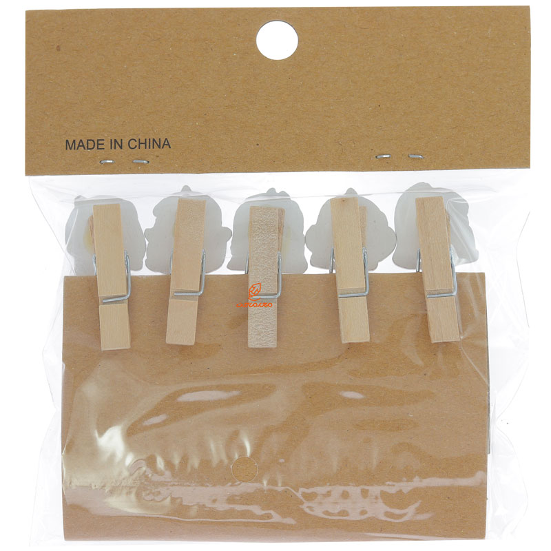 گیره چوبی فانتزی 10 عددی طرح دایناسور WOODEN CLIP (3)