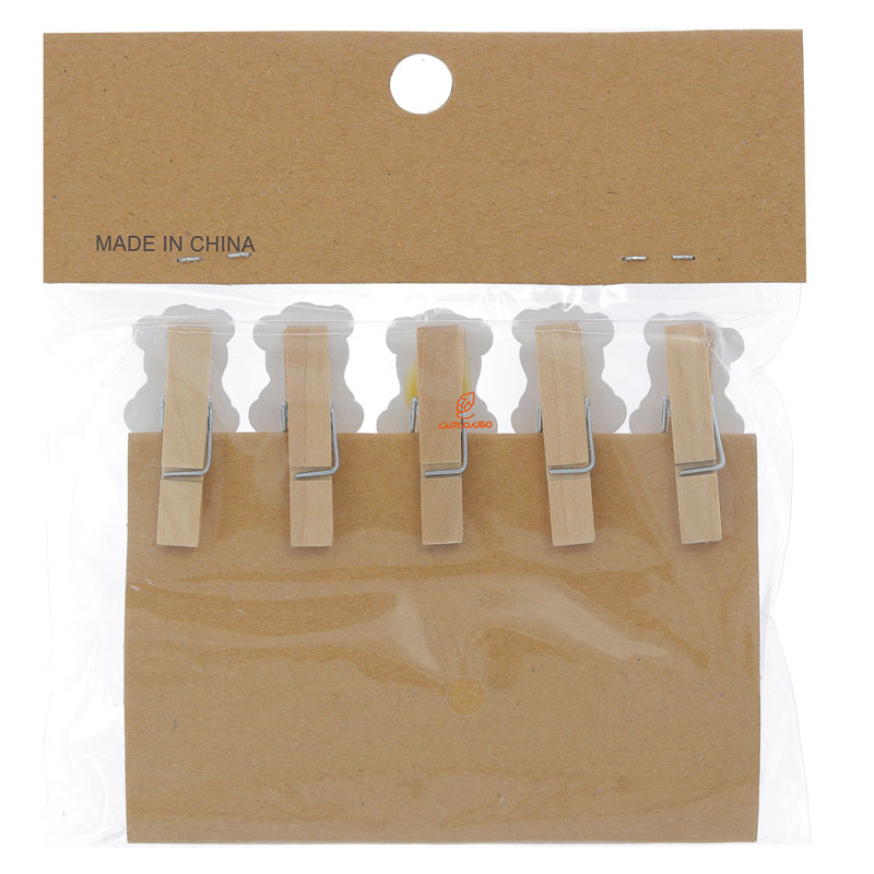 گیره چوبی فانتزی 10 عددی طرح خرس کوچولو WOODEN CLIP (3)