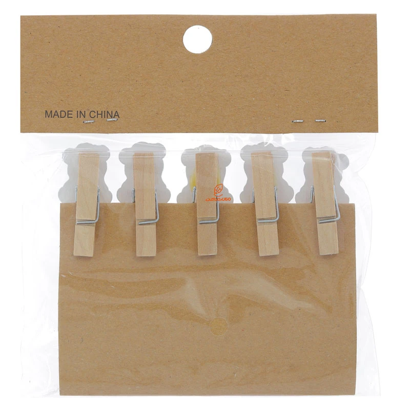 گیره چوبی فانتزی 10 عددی طرح خرس کوچولو WOODEN CLIP (3)