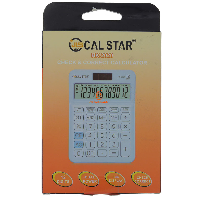 ماشین حساب رومیزی 12 رقم آبی HK2020 کال استار CAL STAR (3)