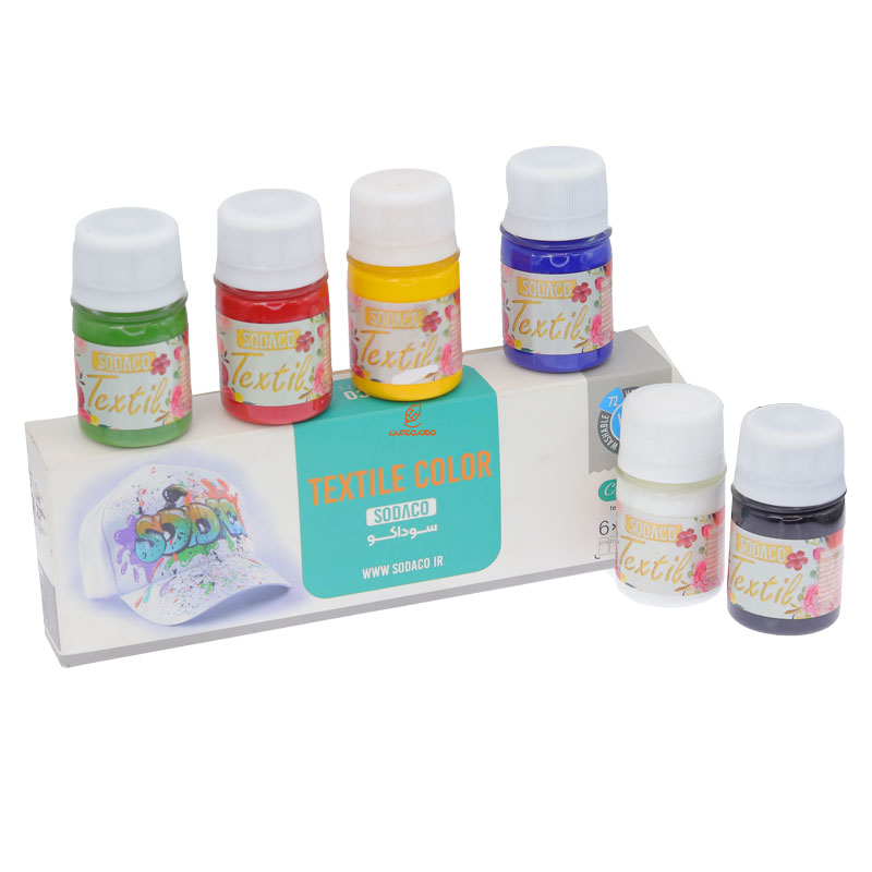 رنگ پارچه ترنسپرنت 6 رنگ 30 میل سوداکو SODACO