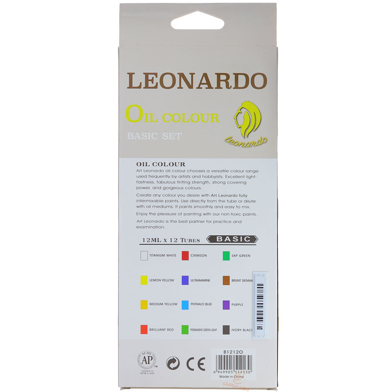 رنگ روغن 12 رنگ لئوناردو