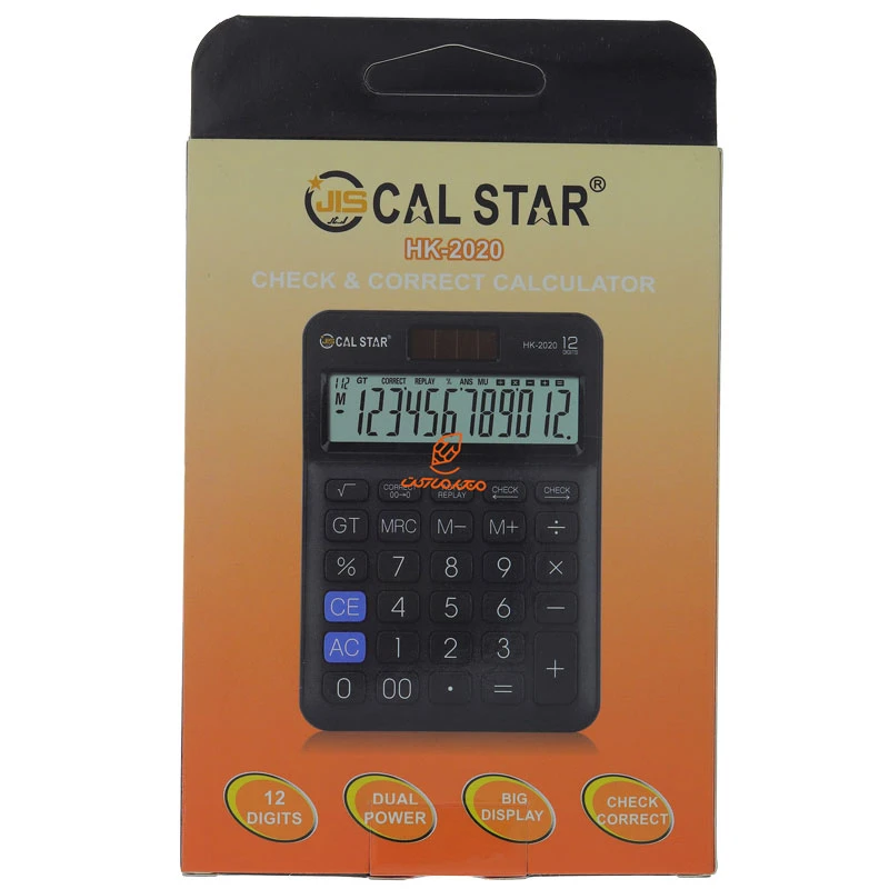 ماشین حساب رومیزی 12 رقم مشکی HK2020 کال استار CAL STAR (3)