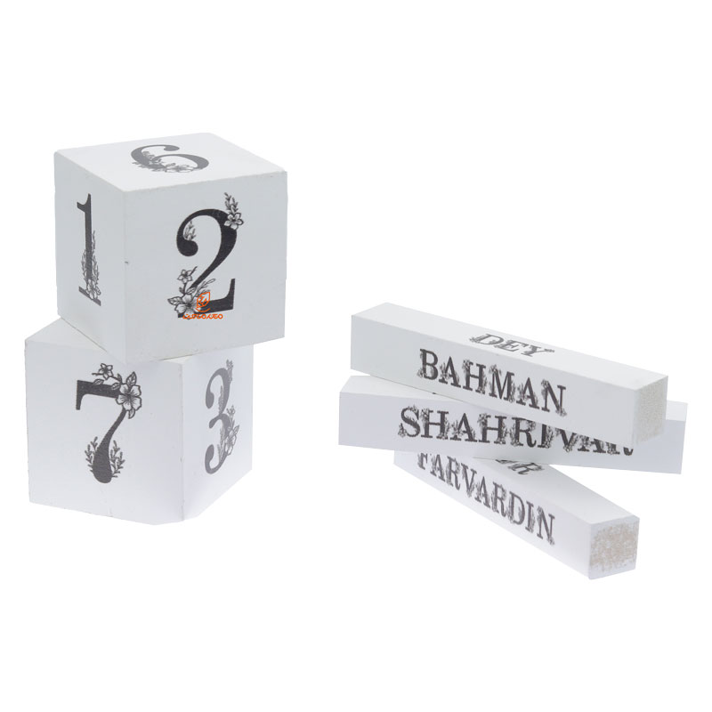 تقویم رومیزی مکعبی قهوه ای فلور (1)