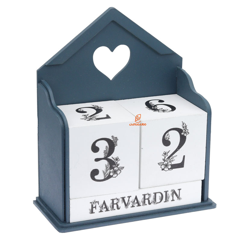 تقویم رومیزی مکعبی آبی فلور