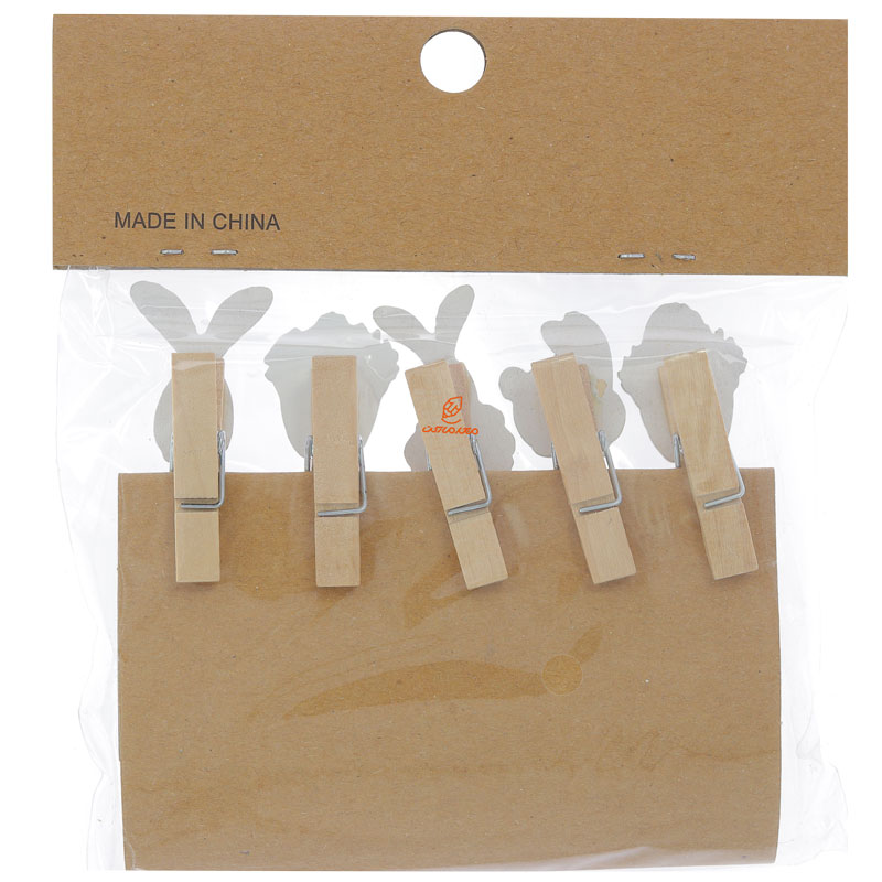 گیره چوبی فانتزی 10 عددی طرح خرگوش WOODEN CLIP (3)