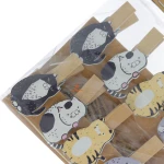گیره چوبی فانتزی 10 عددی طرح گربه های چاق WOODEN CLIP (1)