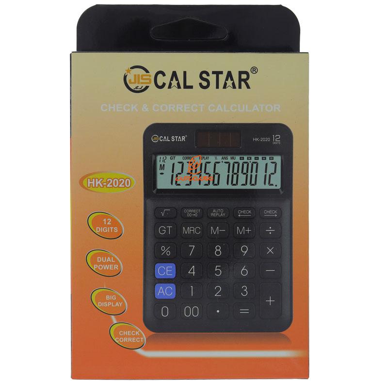 ماشین حساب رومیزی 12 رقم مشکی HK2020 کال استار CAL STAR (2)