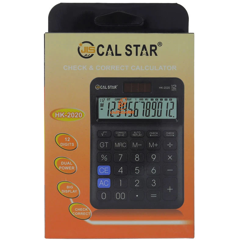 ماشین حساب رومیزی 12 رقم مشکی HK2020 کال استار CAL STAR (2)