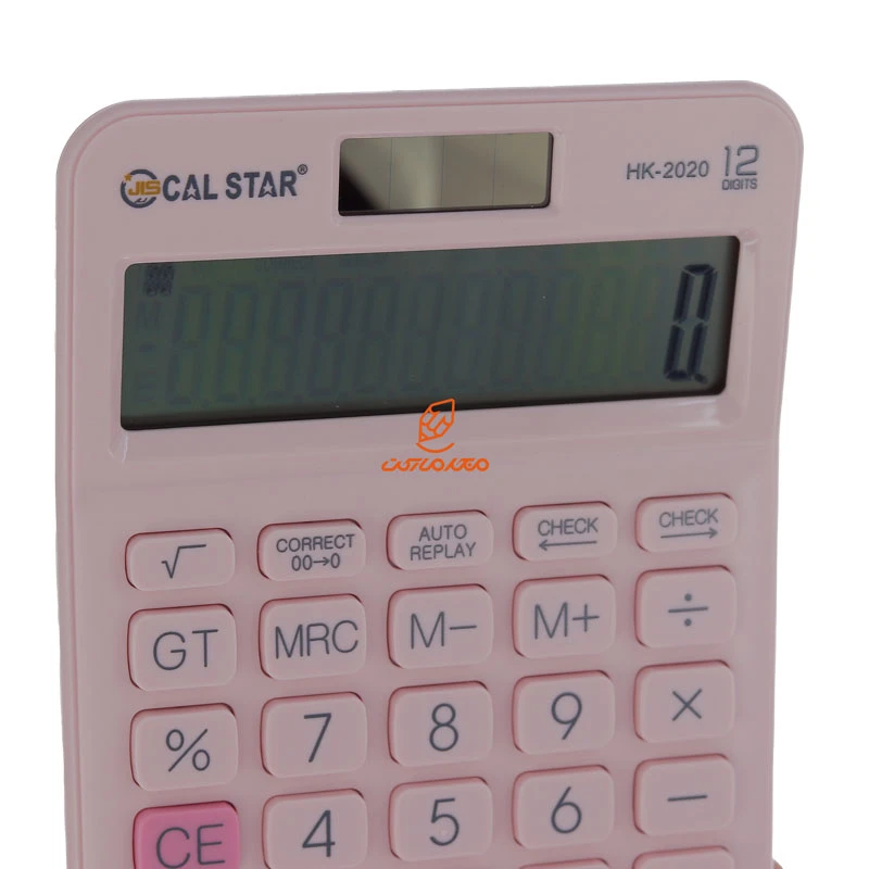 ماشین حساب رومیزی 12 رقم صورتی HK2020 کال استار CAL STAR (4)