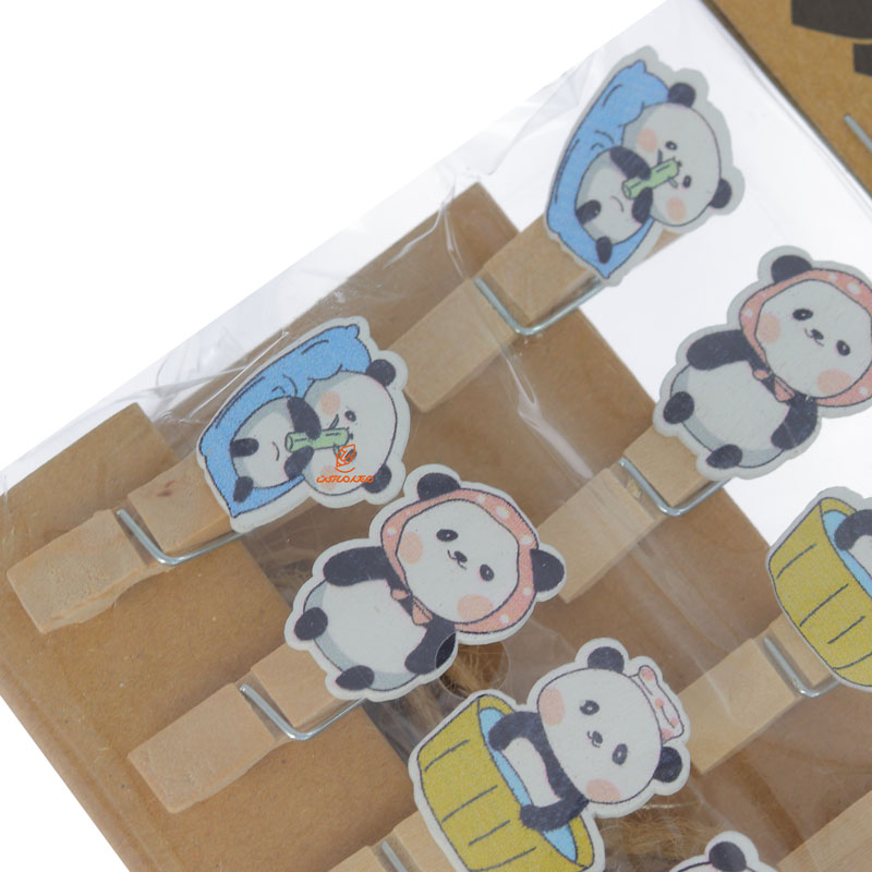 گیره چوبی فانتزی 10 عددی طرح پاندا WOODEN CLIP (1)