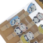 گیره چوبی فانتزی 10 عددی طرح پاندا WOODEN CLIP (1)