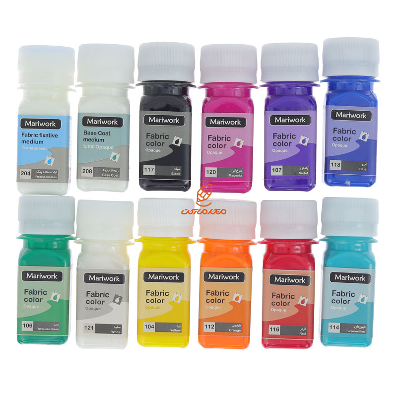 رنگ پارچه 12 رنگ 30 میل ماری ورک MARIWORK