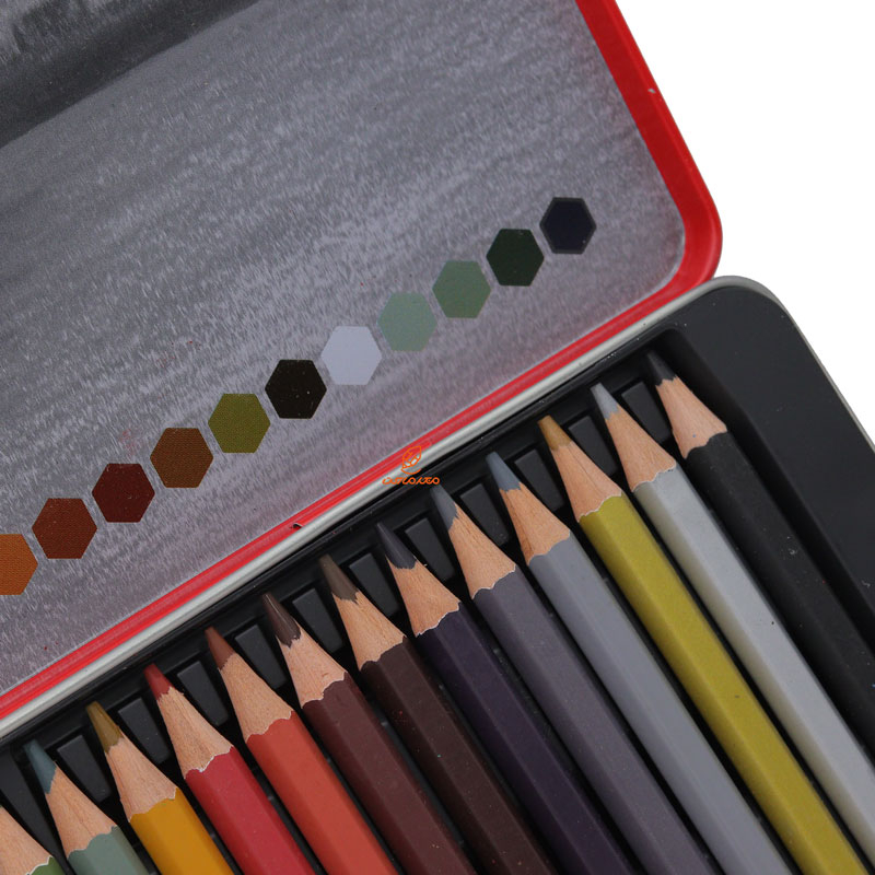 مداد رنگی 50 رنگ جعبه فلزی طرح شهر ساحلی فکتیس FACTIS (1)