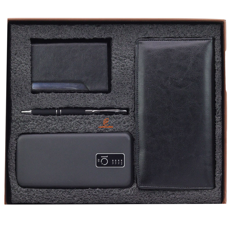 ست مدیریتی چهار تکه (پاور بانک+کیف پول+خودکار+جاکارتی) ایلیا (3)