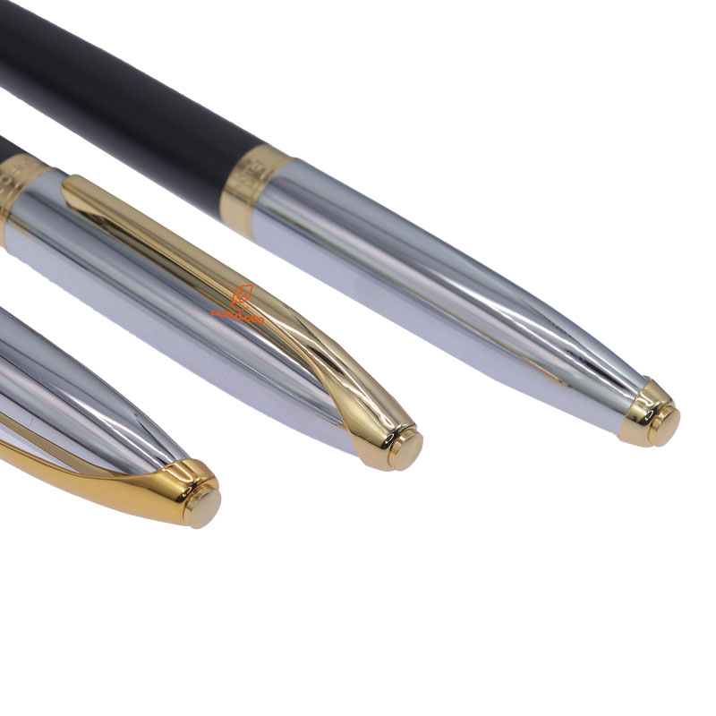 ست خودکار، خودنویس و روان نویس نیمه لاکی طلایی یوروپن مدل RING (5)