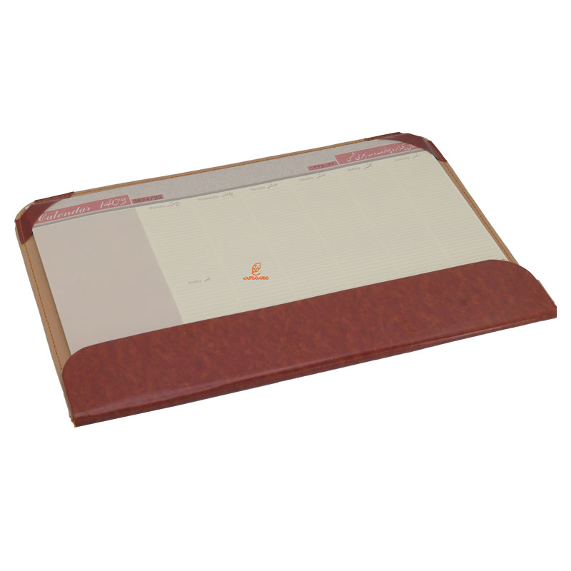 تقویم رومیزی 1403 قهوه ای مدل دستیار منشی ایلیا