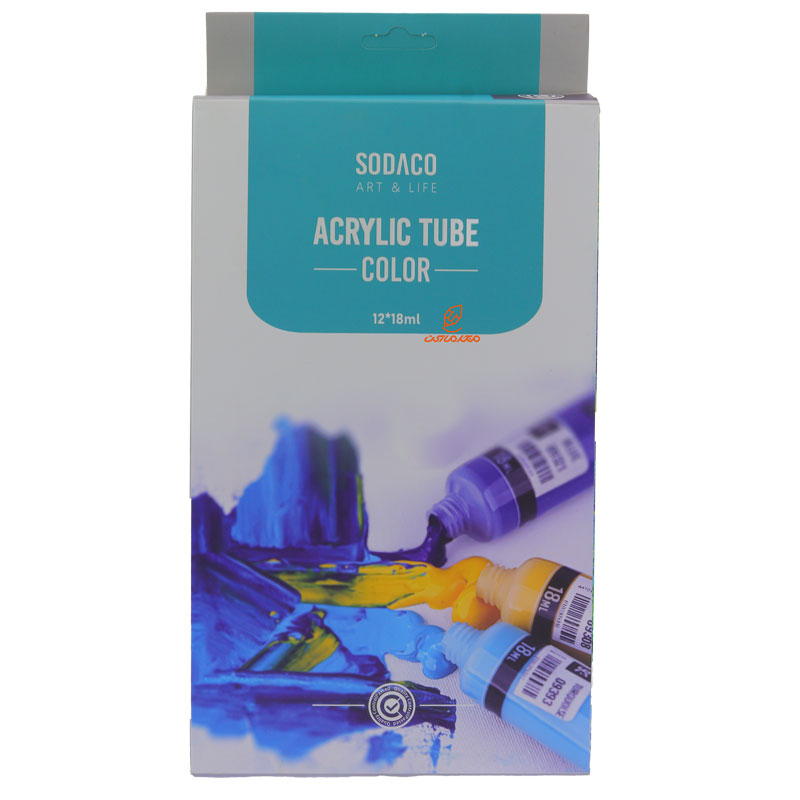 اکریلیک 12 رنگ ساده 18 میل سوداکو SODACO