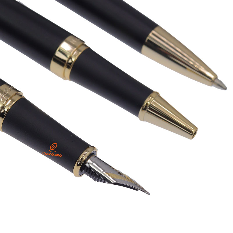 ست خودکار، خودنویس و روان نویس نیمه لاکی طلایی یوروپن مدل RING (8)