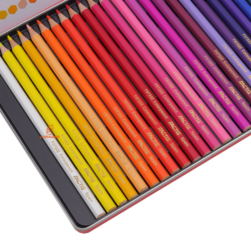 مداد رنگی 50 رنگ جعبه فلزی طرح شهر ساحلی فکتیس FACTIS (5)