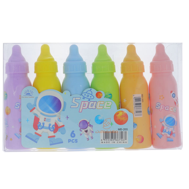 ماژیک علامت گذار 6 رنگ طرح شیشه شیر(فضانورد) 203