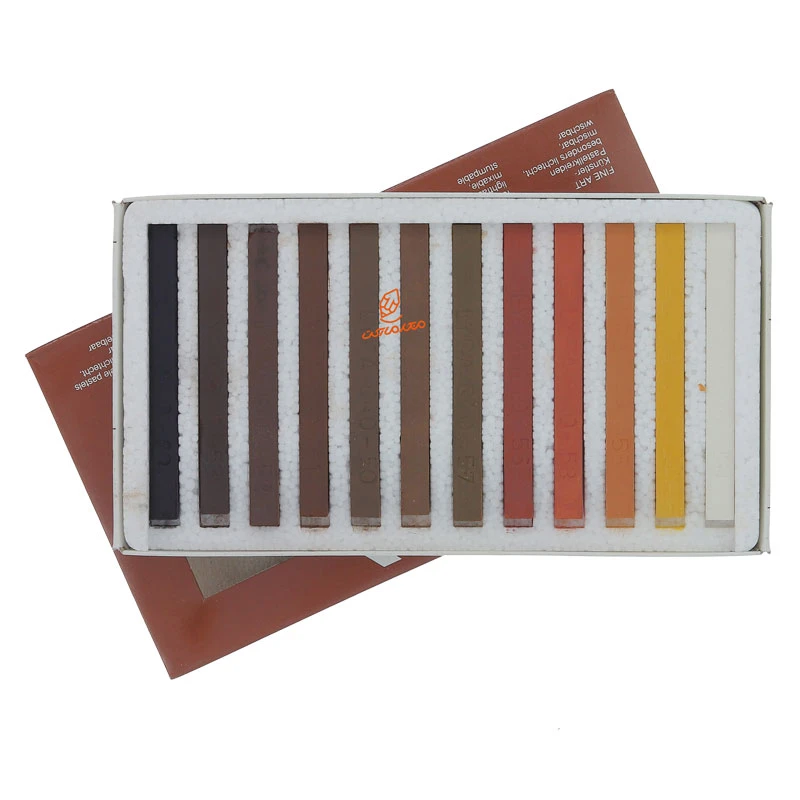 پاستل گچی 12 رنگ سری قهوه ای مدل POLYCRAYONS لیرا LYRA (4)