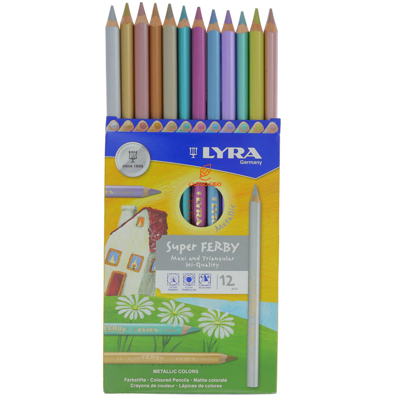 مداد رنگی متالیک 12 رنگ مدل SUPER FERBY لیرا LYRA (4)