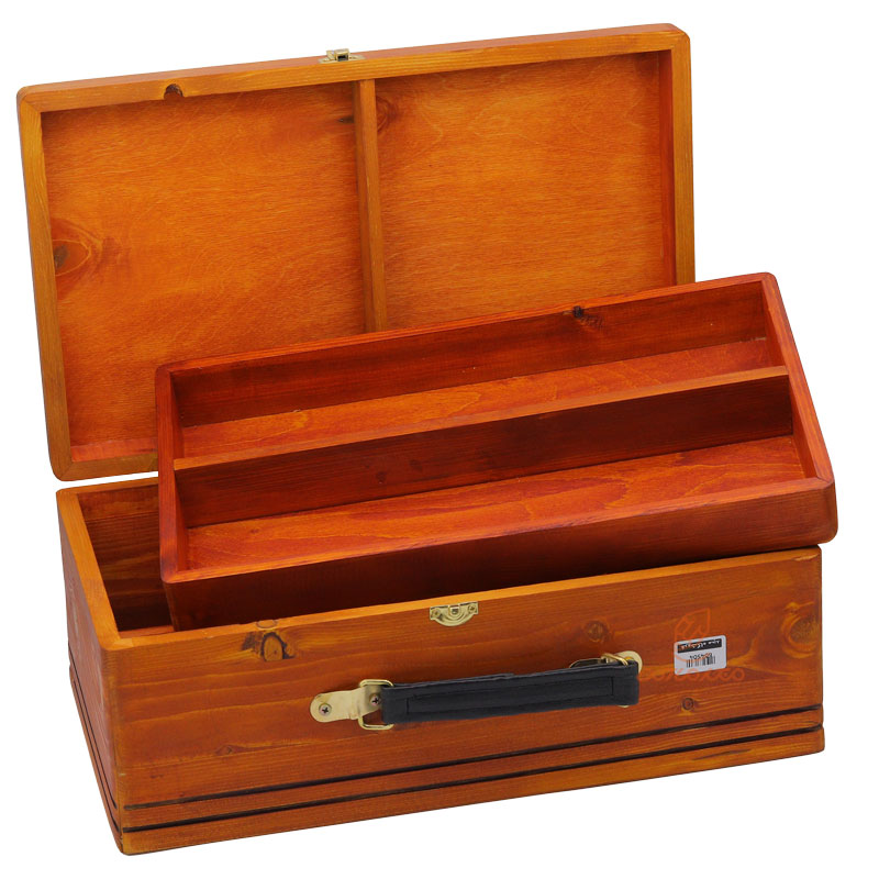 جعبه رنگ و ابزار دو طبقه چوبی