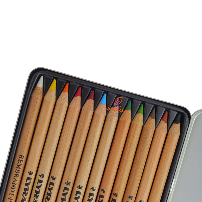 مداد رنگی 12 رنگ جعبه فلزی مدل POLYCOLOR PENCILS لیرا LYRA (1)