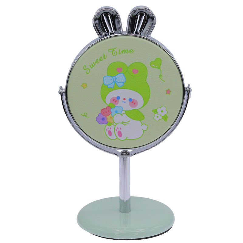 آینه پایه دار طرح خرگوش و گل سبز 2199