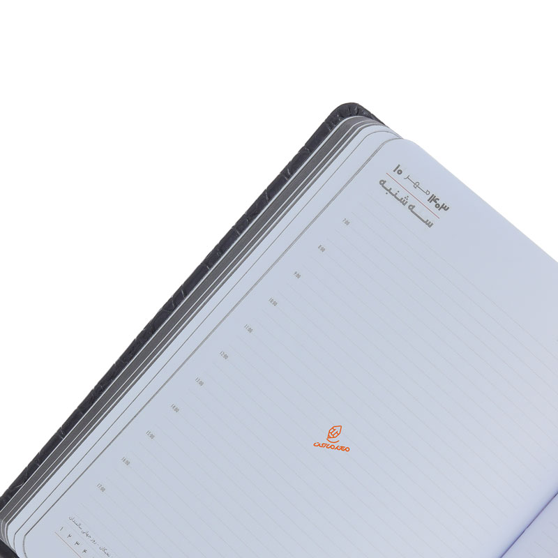 سالنامه (سررسید) 1403 وزیری طرح سنگ مشکی عرش (1)