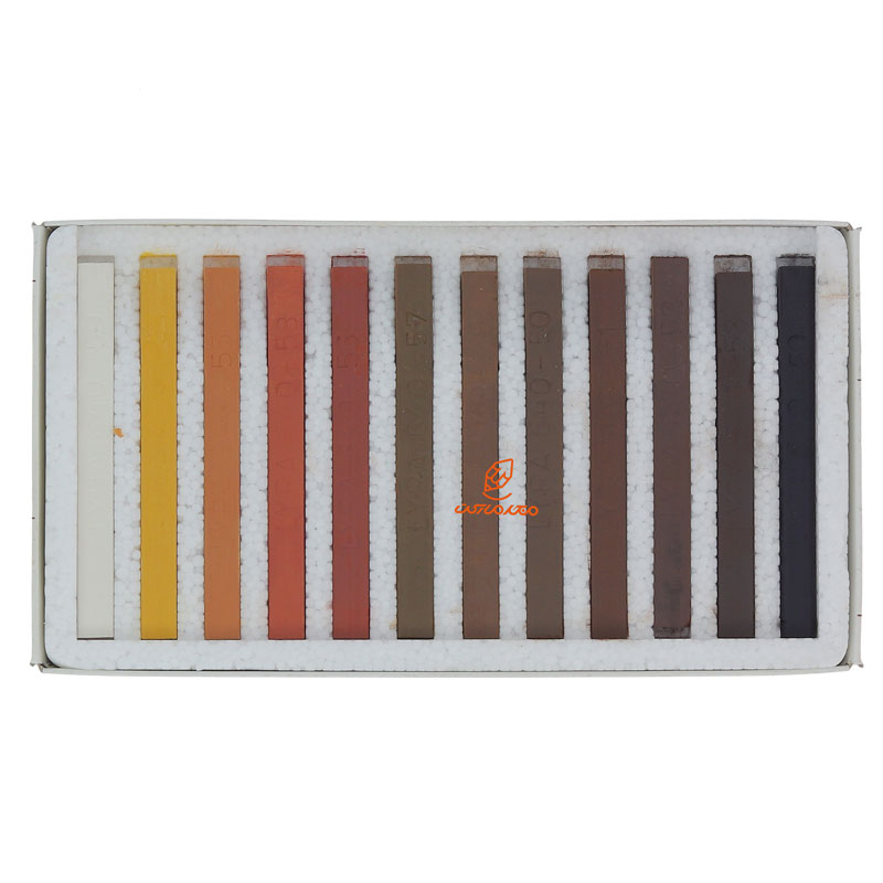 پاستل گچی 12 رنگ سری قهوه ای مدل POLYCRAYONS لیرا LYRA (5)