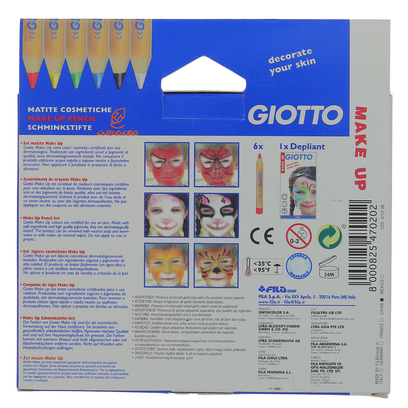 مداد گریم 6 رنگ مدل براق 470200 جیوتو GIOTTO (3)