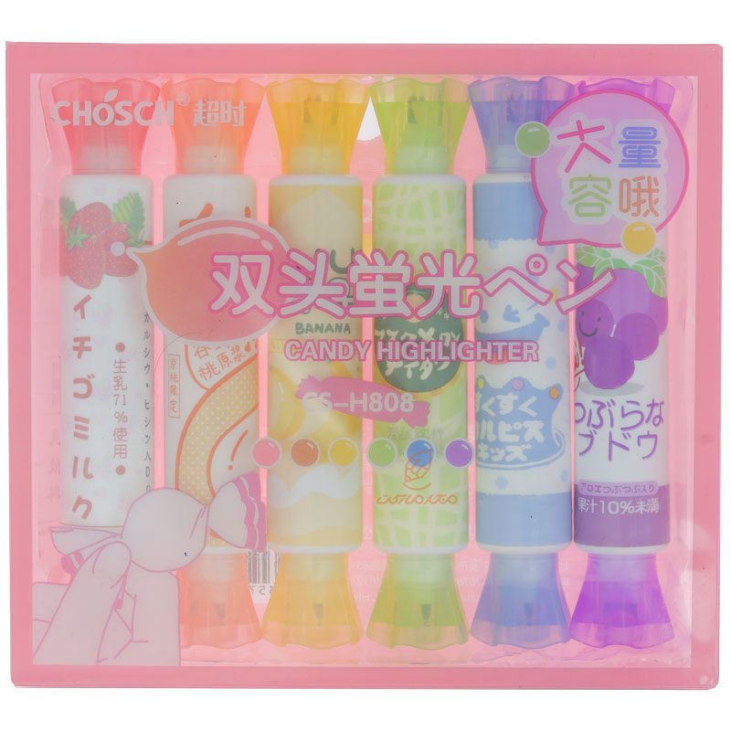 ماژیک علامت گذار 6 رنگ فانتزی طرح شکلات H808