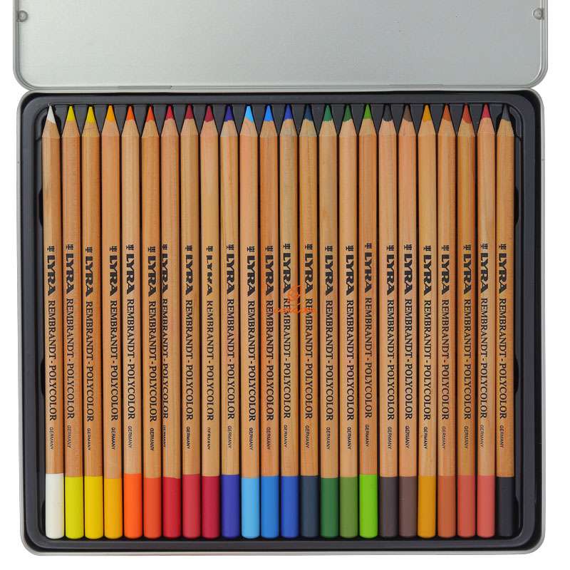 مداد رنگی 24 رنگ جعبه فلزی مدل POLYCOLOR PENCILS لیرا LYRA (5)