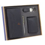 ست مدیریتی 4 تکه (کیف پالتوی+کیف پول، خودکار+جالیدی) چرم کد 74 عرش (2)