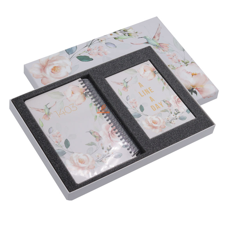 ست سالنامه 1403 و یادداشت طرح گل و پرنده دات نوت Dotnote