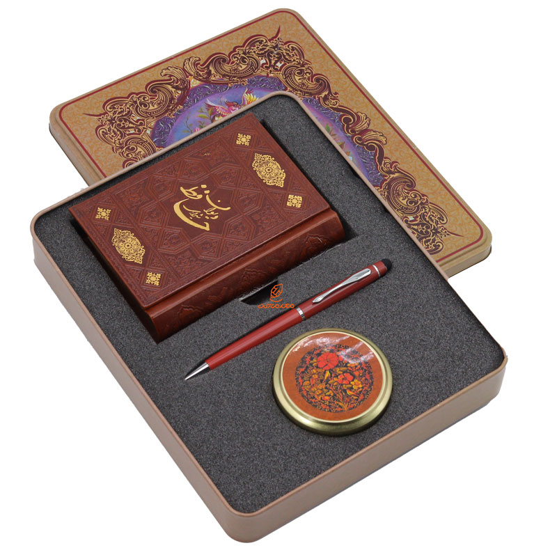 ست کادویی 3 تکه (حافظ جیبی+خودکار+شمع) عرش (1)