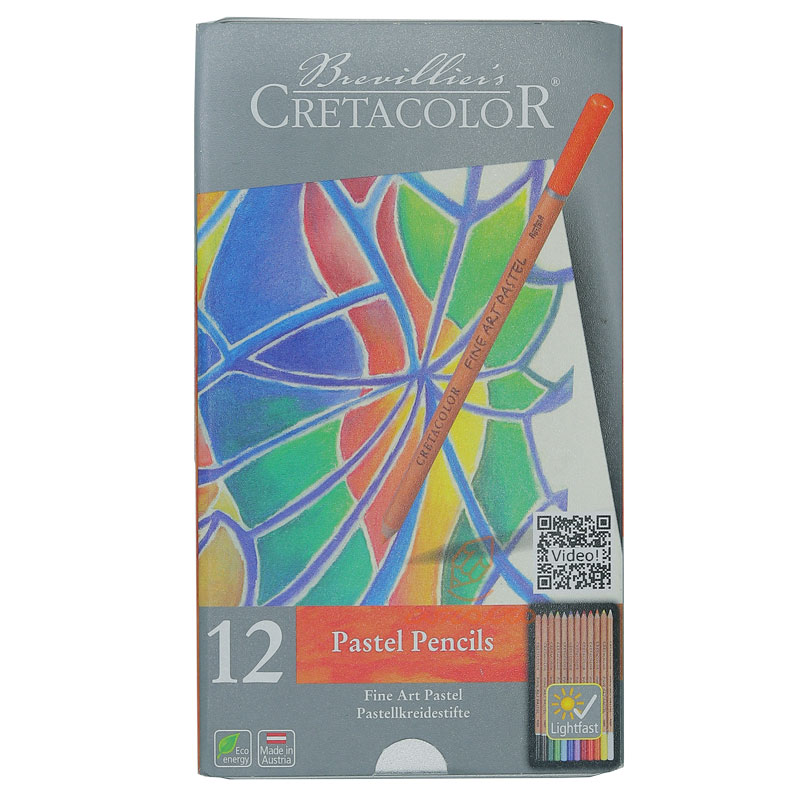 مداد پاستل 12 رنگ کرتا کالر مدل  CRETACOLOR 47012