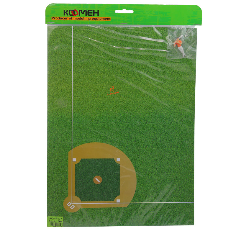 زمین بیسبال با ورزشکار کومه