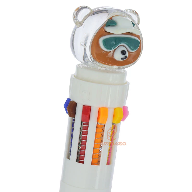 خودکار 10 رنگ فانتزی کریستالی خرس سفید 15239 (3)