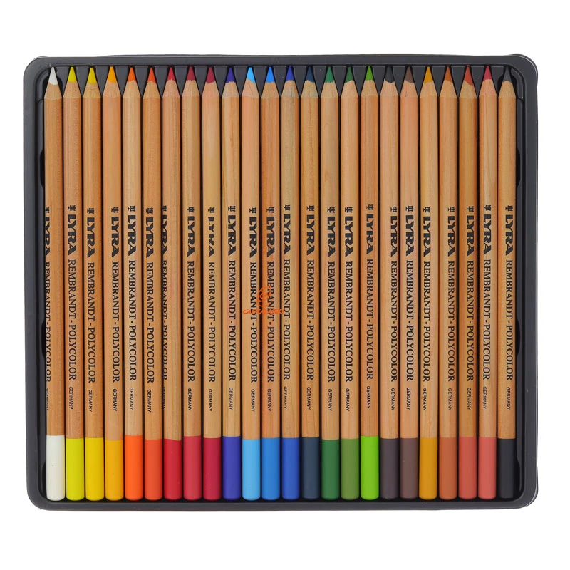 مداد رنگی 24 رنگ جعبه فلزی مدل POLYCOLOR PENCILS لیرا LYRA (1)