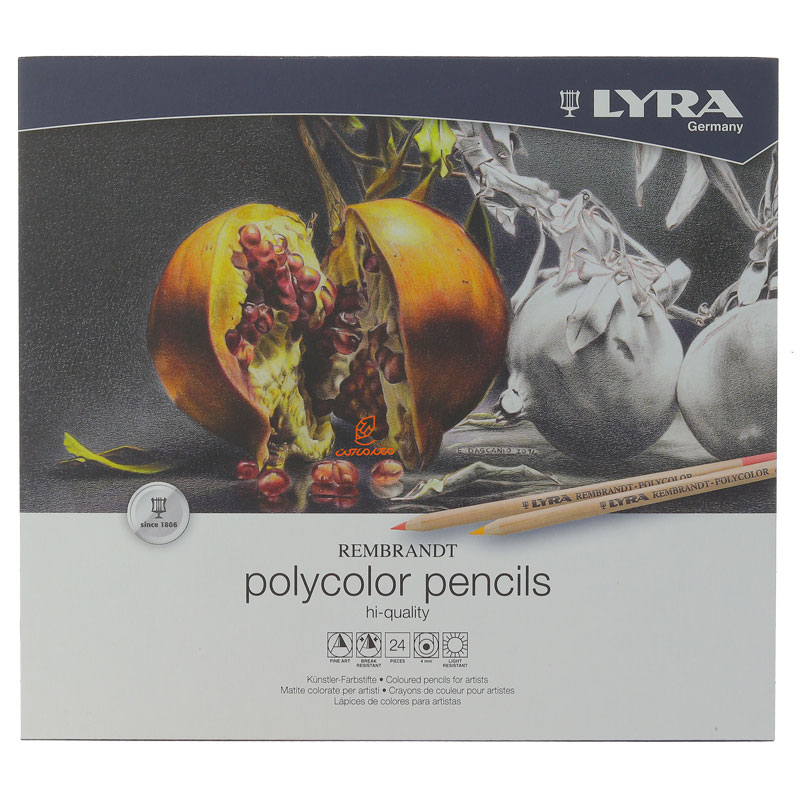 مداد رنگی 24 رنگ جعبه فلزی مدل POLYCOLOR PENCILS لیرا LYRA