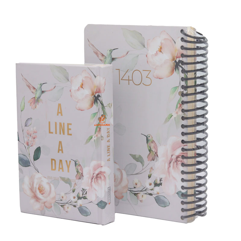 ست سالنامه 1403 و یادداشت طرح گل و پرنده دات نوت Dotnote (1)