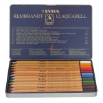 مداد رنگی آبرنگی 12 رنگ جعبه فلزی مدل REMBRANDT AQUARELL لیرا LYRA (1)