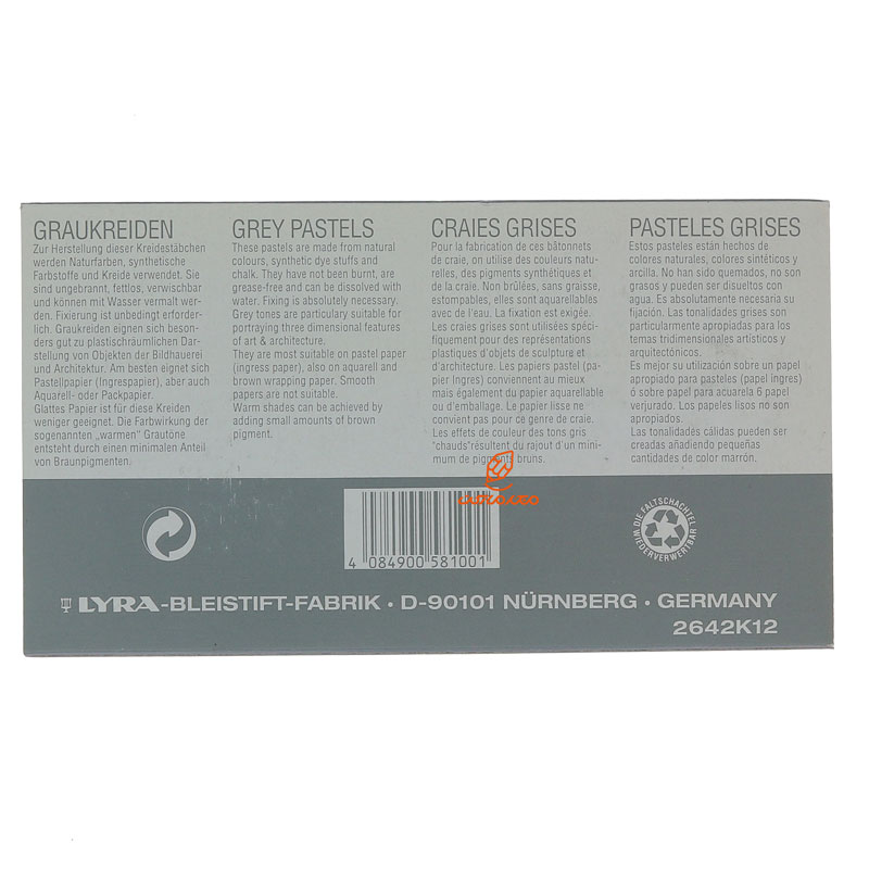 پاستل گچی 12 رنگ سری سفید و مشکی مدل POLYCRAYONS لیرا LYRA (3)