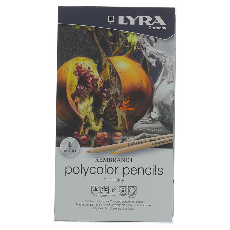 مداد رنگی 12 رنگ جعبه فلزی مدل POLYCOLOR PENCILS لیرا LYRA