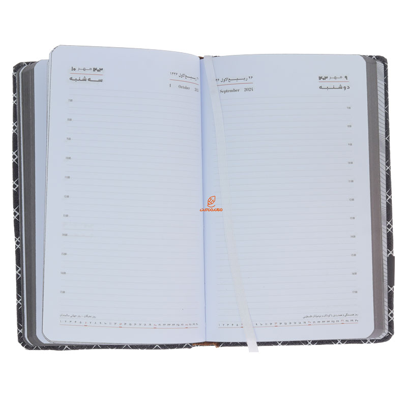 سالنامه (سررسید) 1403 اروپایی جلد براق مشکی عرش (1)