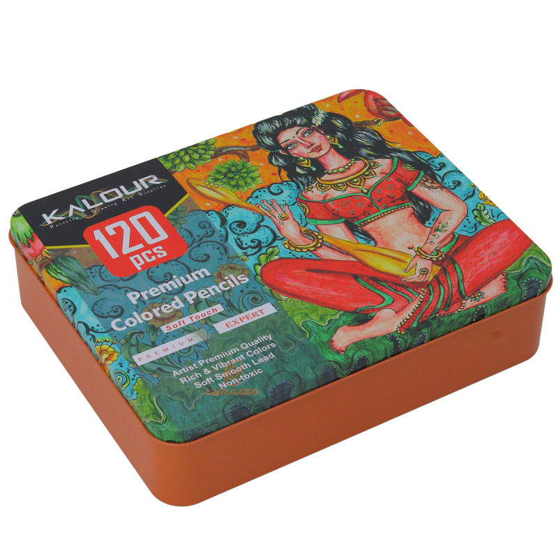 مدادرنگی 120 رنگ جعبه فلزی کالور KALOUR (1)